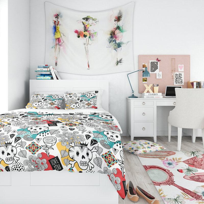 Ensemble de housse de couette adolescent, Housse de couette double / grand et 2 taies
