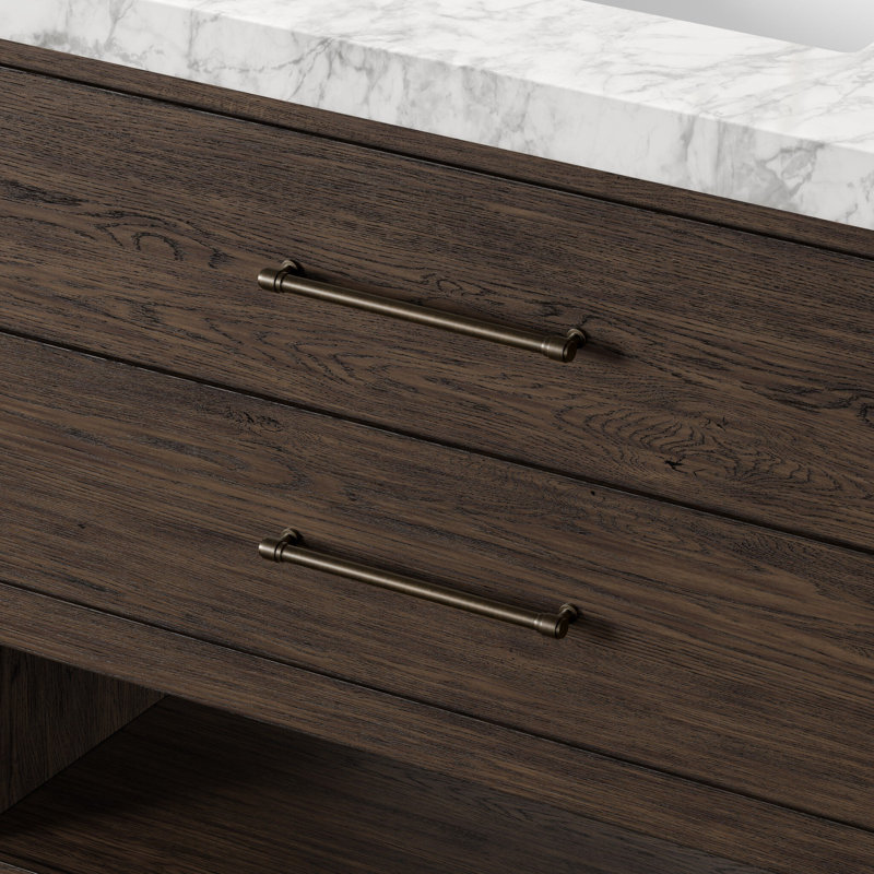 Anthem Single Vanity, Carrara Marble, Satin Espresso Oak