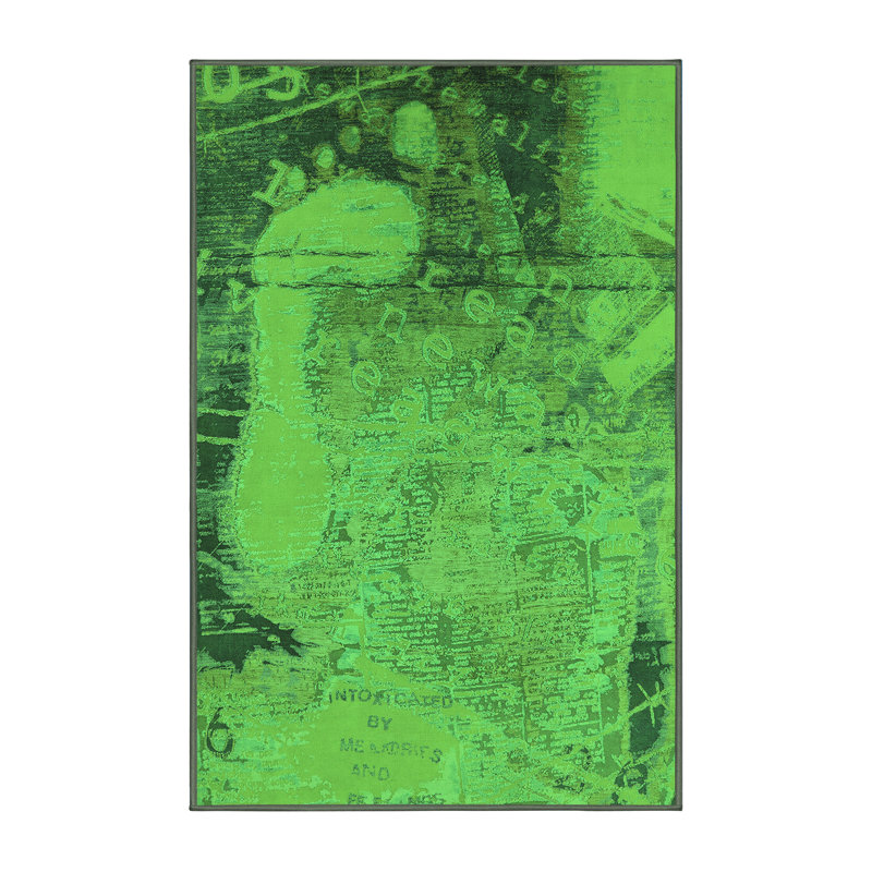 Washable Abstract Indoor Rug, Rectangle 2' x 4'