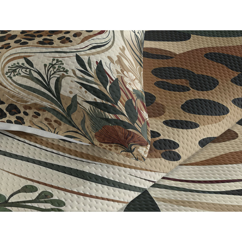 Polyester Floral Coverlet, Queen Coverlet + 2 Standard Shams