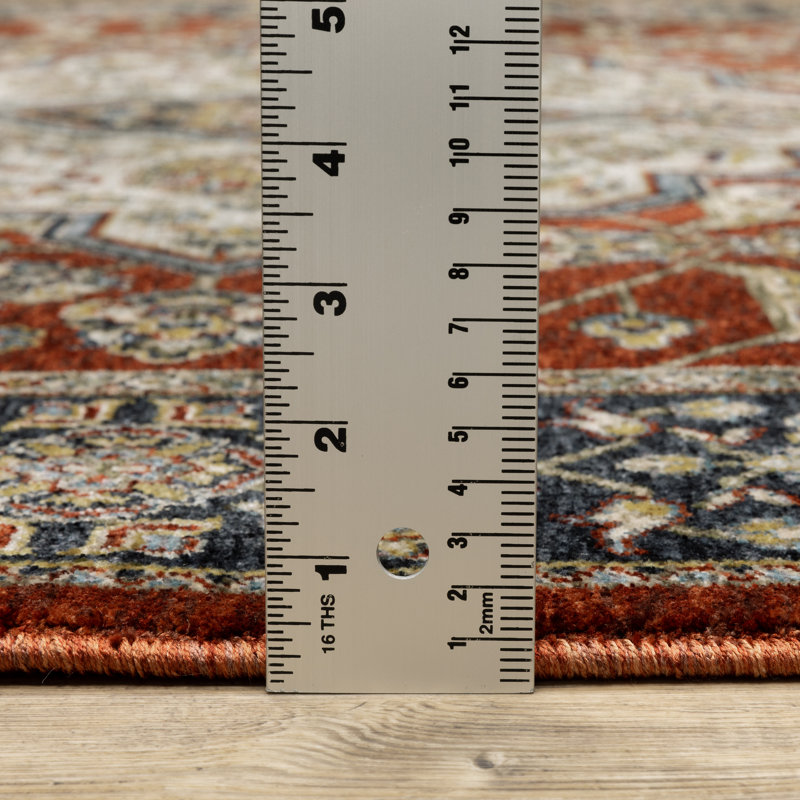 Tapis oriental rouge / bleu Hovis, Tapis de couloir 2 pi 3 po x 7 pi 6 po