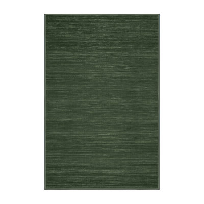 Machine Washable Solid Green Area Rug