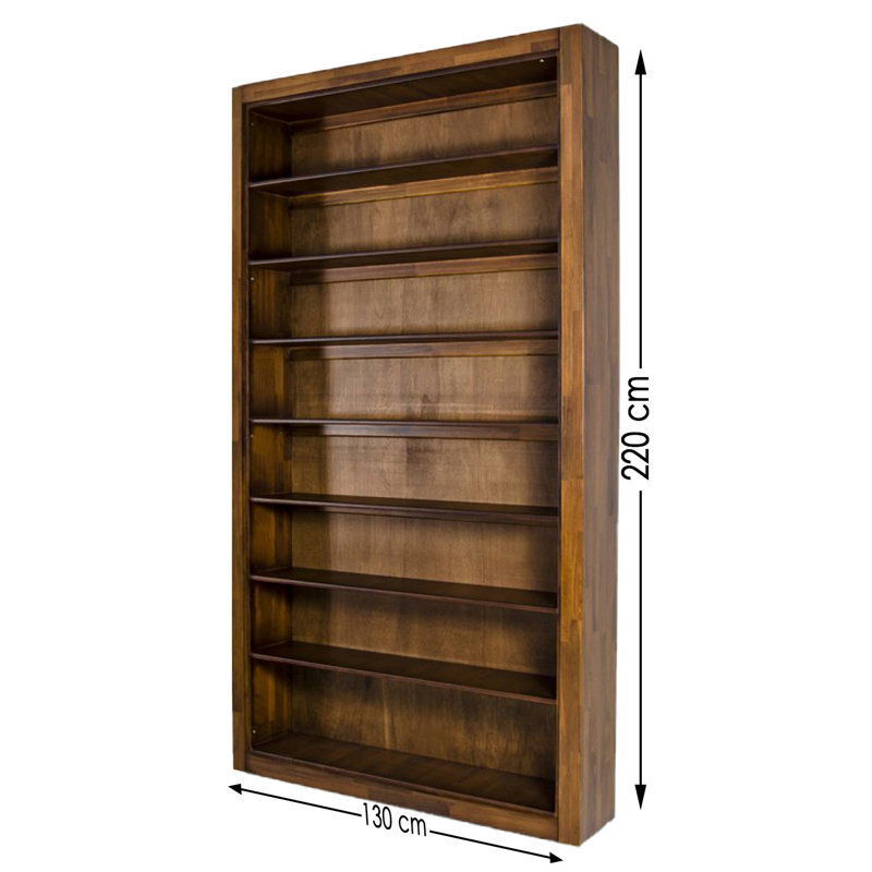 Bibliothèque standard en bois massif Garstang, (8 tablettes) H 87 po x l 51,18 po x P 12 po