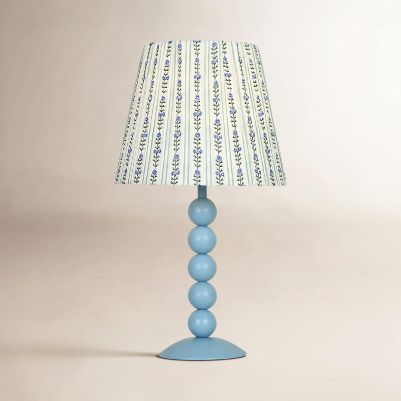 Lampe de table en fer 16,3 "avec base empilée Torian, Gris-bleu