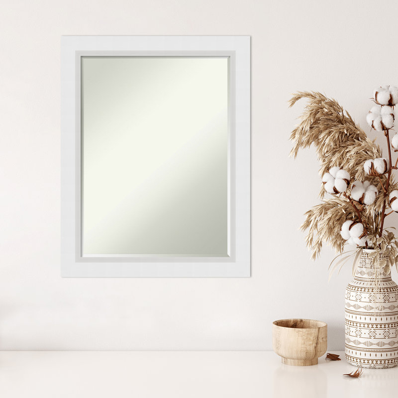 Petit miroir mural biseauté Nasika Blanco