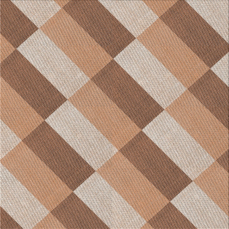 Tapis beige / brun à motif géométrique Antrez, Carré 8 pi