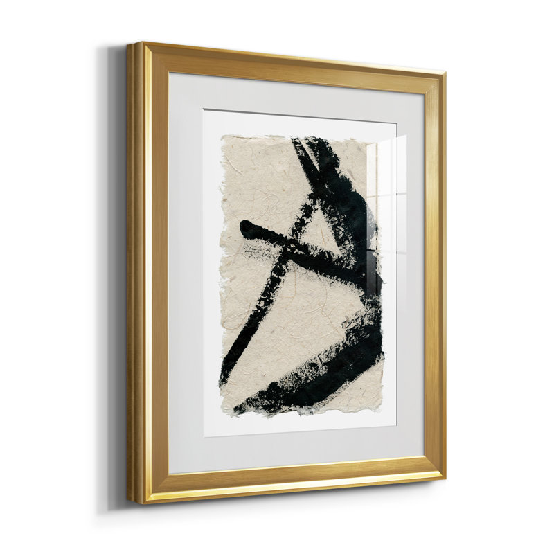 «Lines Crossed I», ensemble de 3 cadres photo, H 18,5 po x l 73,5 po x P 1,5 po, Encadrement doré