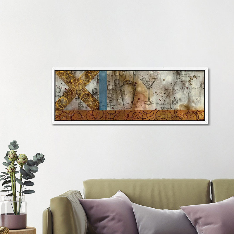 Chemical Abstract Miracle V by Taylor Smith - Panoramic Print on Canvas, White Framed, 40.64cm H x 121.92cm W x 3.81cm D