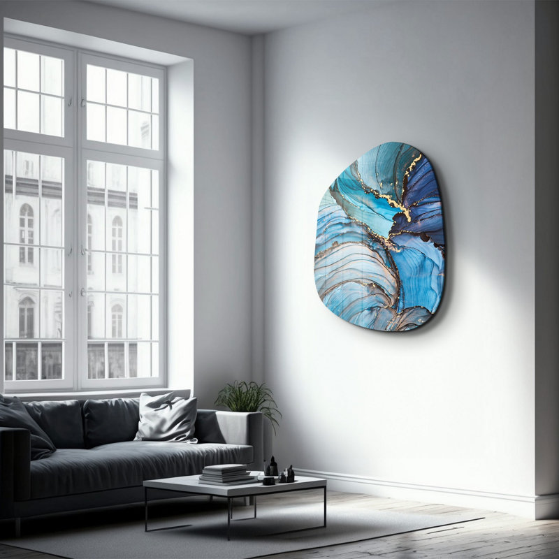 Wall Decor on Tempered Glass, 50" H x 65" W x 0.4" D