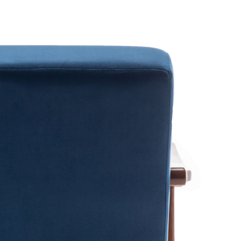 Fauteuil de réception Maret 30,71 po, Velours bleu