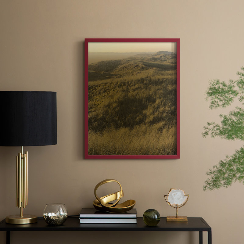 Golden Fog I, reproduction encadrée - bois massif, H 21 po x l 17 po, Rouge
