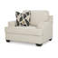 Chaise d'appoint Burgess, polyester beige quartz, 1 coussin décoratif, noir