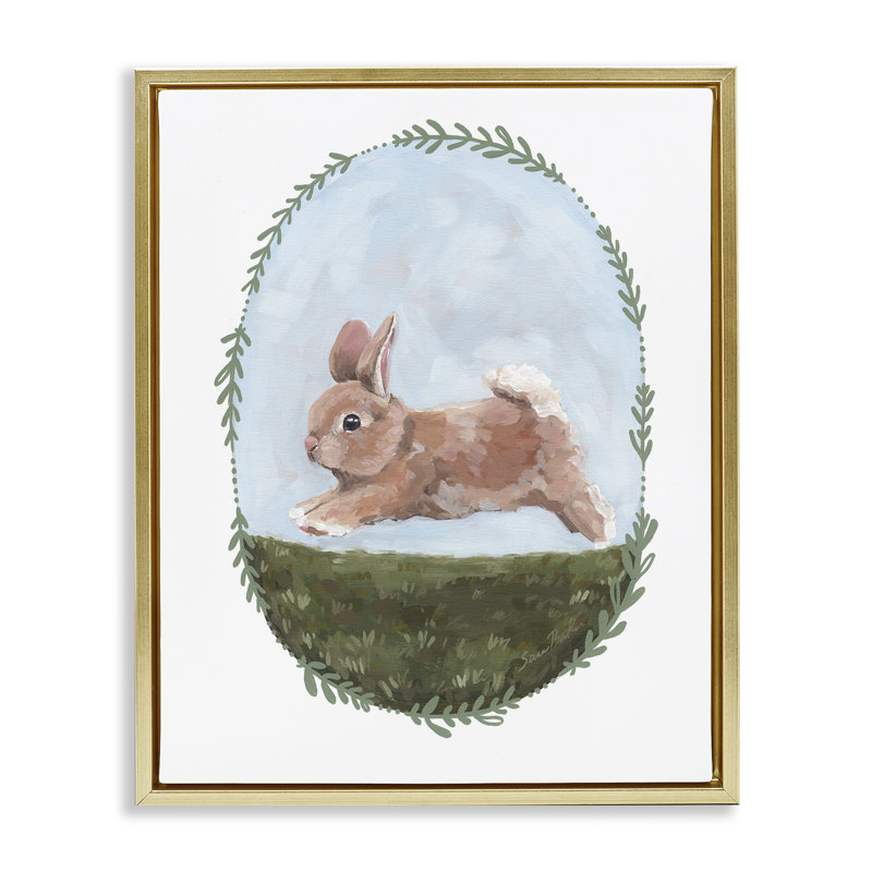 Cadre flottant The Goodness of Spring, design par Sara Baker, Cadre flottant métallique doré, H 21 po x l 17 po