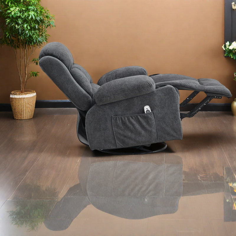 Fauteuils de massage pivotants, tissu gris, modèle moderne surdimensionné pour la maison