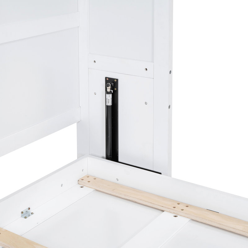 Grand lit avec armoires blanches - Créez une chambre élégante pour de nombreux espaces de rangement sous et sur le côté