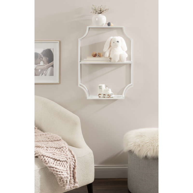 Johnalbert 3 Piece Scalloped Metal Accent Shelf, White