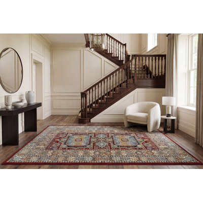 Tapis de zone rouge oriental Attell