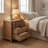Solid Acacia Wood Tree Trunk 3-Drawer Nightstand
