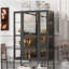 Grande vitrine 67,25 po en fer avec porte en verre et lumières DEL, vitrine, vitrine à 3 côtés en verre