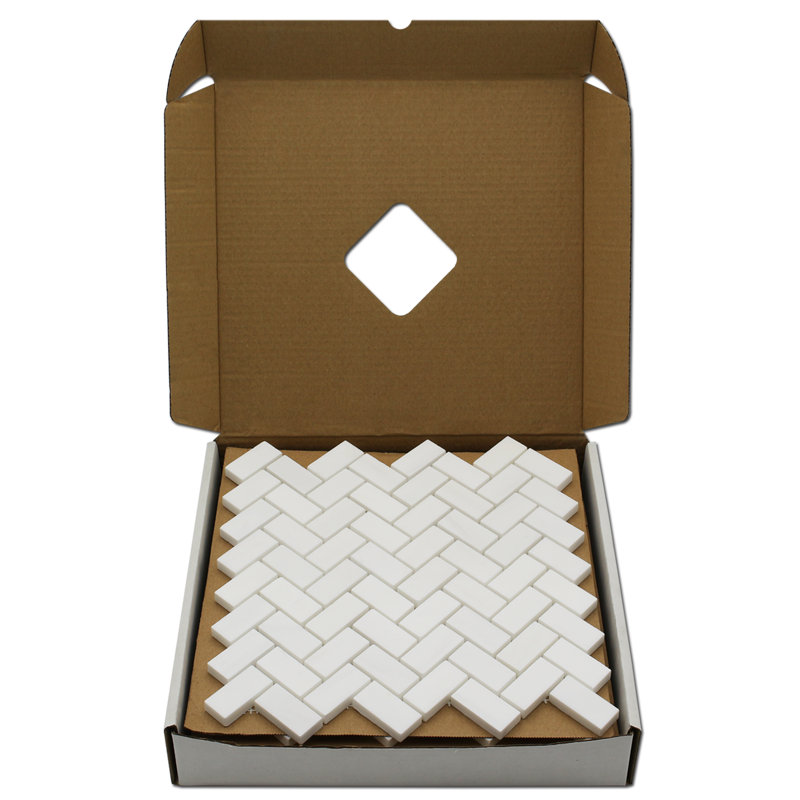 1" x 2" Marble Herringbone Mosaic Wall & Floor Tile