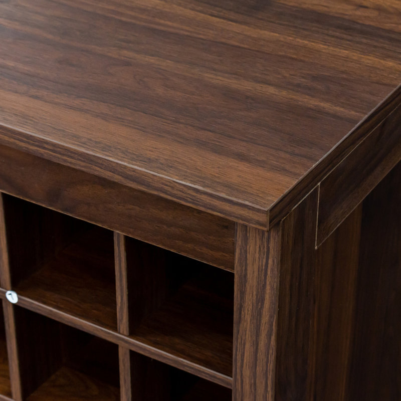 modular 32 wine bar cabinet Buffet Cabinet, Walnut Brown
