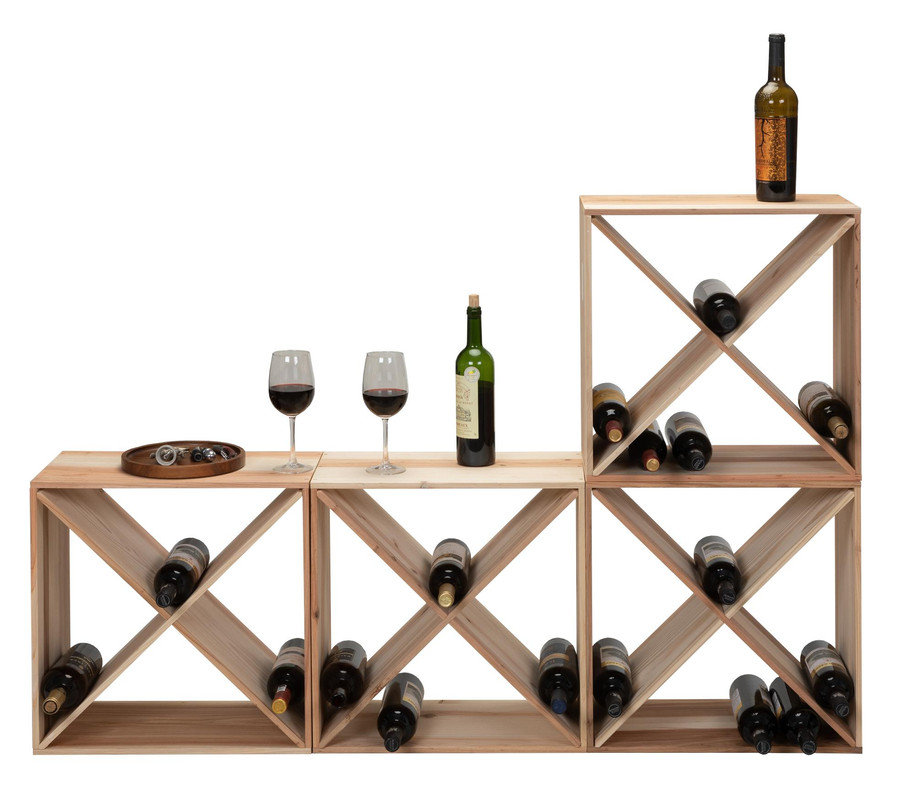 Orren Ellis 24-Bottle Modular Wine Rack - 4 Sets Stackable Storage ...