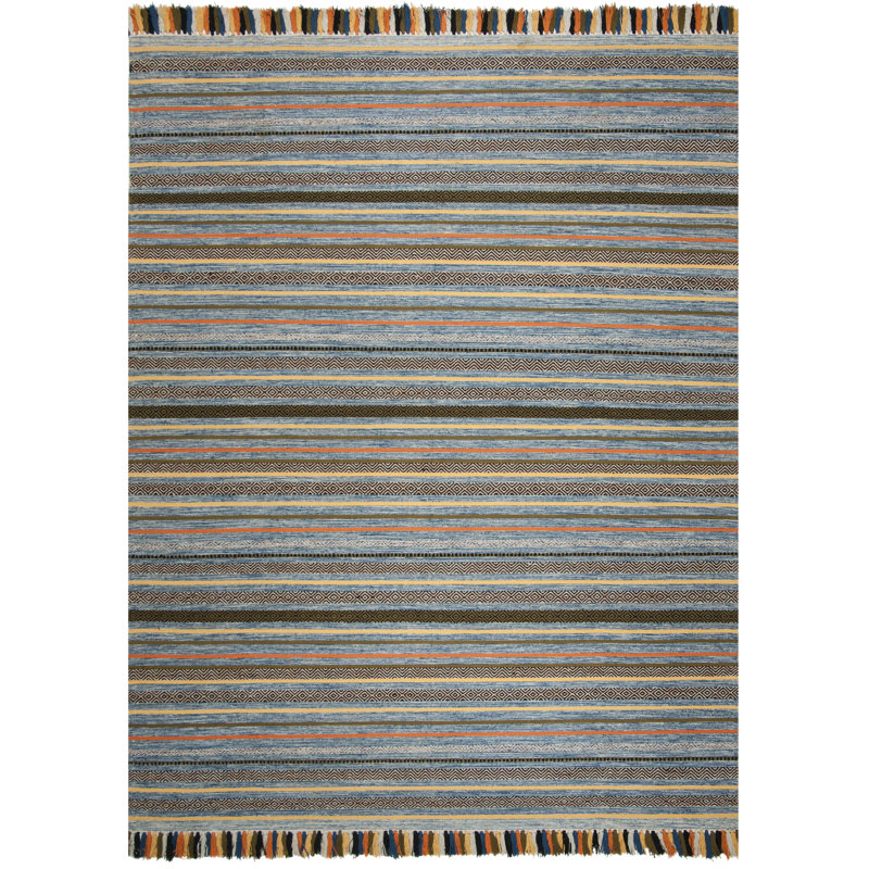 Montauk Hand Woven Cotton Striped Rug, Rectangle 2'6" x 4'