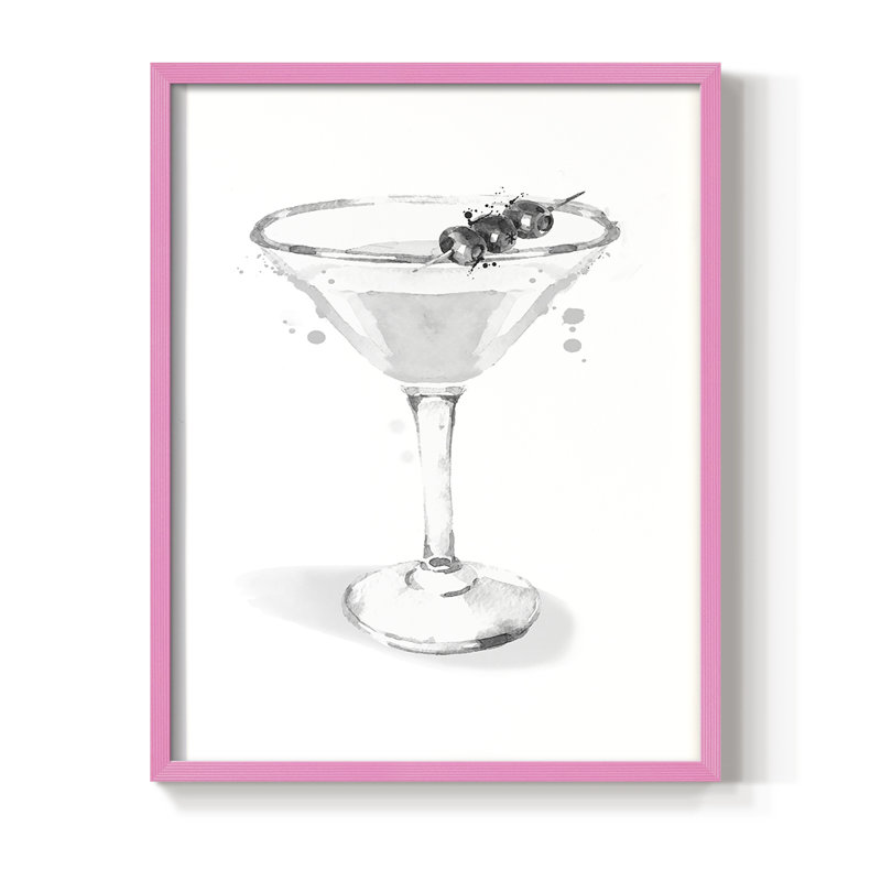 Habillé de martini blanc, reproduction encadrée - bois massif, H 30 po x l 24 po, Rose