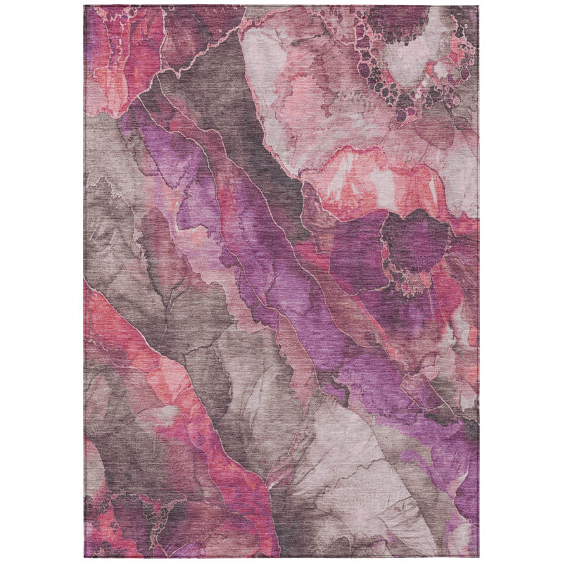 Tapis intérieur / extérieur lavable à la machine Xhevrie, Rectangle 2 pi 6 po x 3 pi 10 po