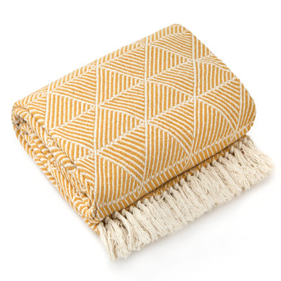  Zahra Blanket/Throw For Sofa Chair Bed Ochre