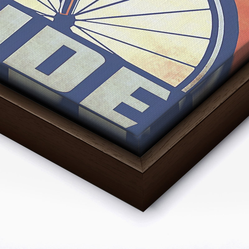 Ride Bicycle, Canvas, 11"H x 14"W, Encadrement brun
