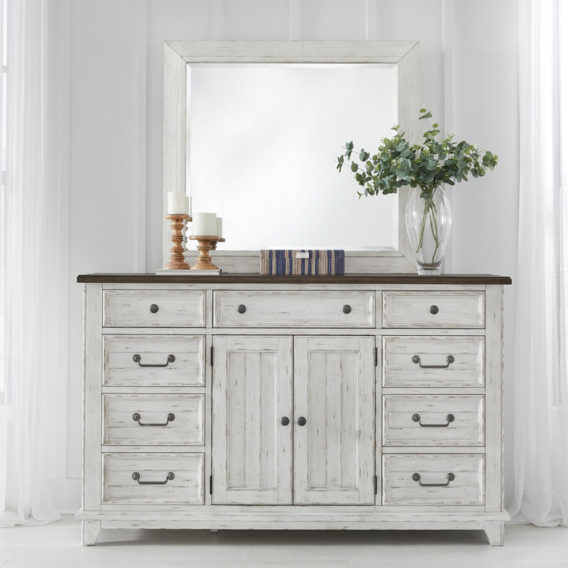 Chalita 2 Door 9 Drawer Dresser and Mirror