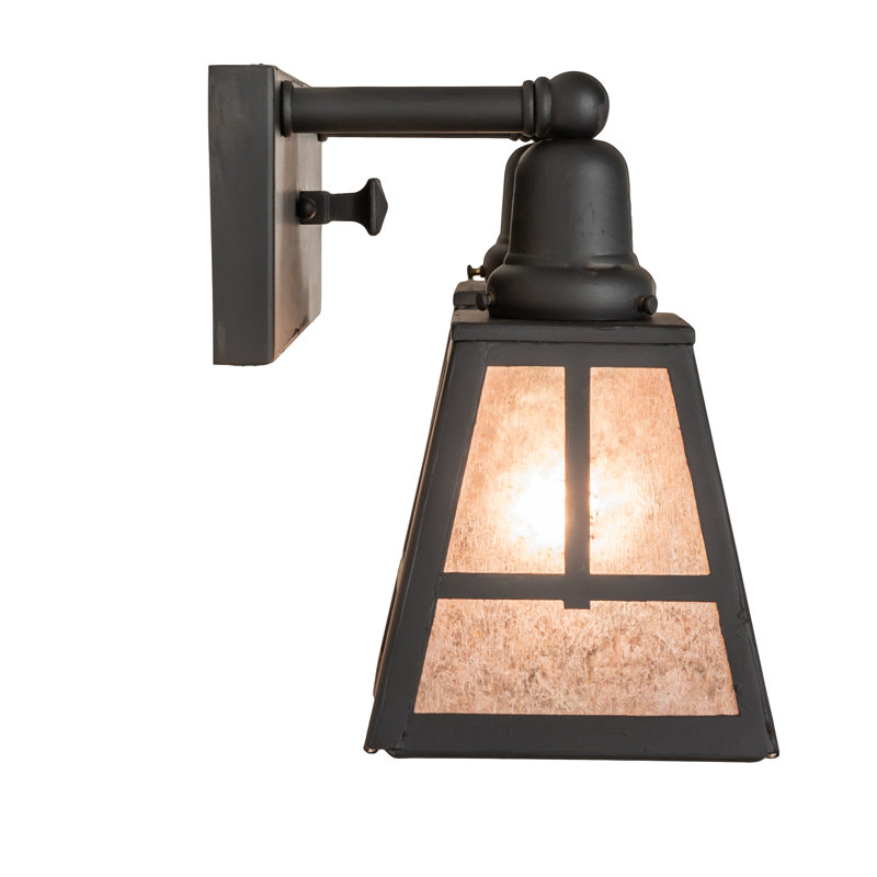 "T" Mission 3-Light Vanity Light, 10.25" H x 17" W x 8.5" D, Silver, Costello Black Hand Rubbed Iron