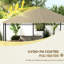 Toile de rechange kaki pour gazebo 3 m x 4 m, avec options de ventilation et de drainage, toit de rechange de 4 m, trous