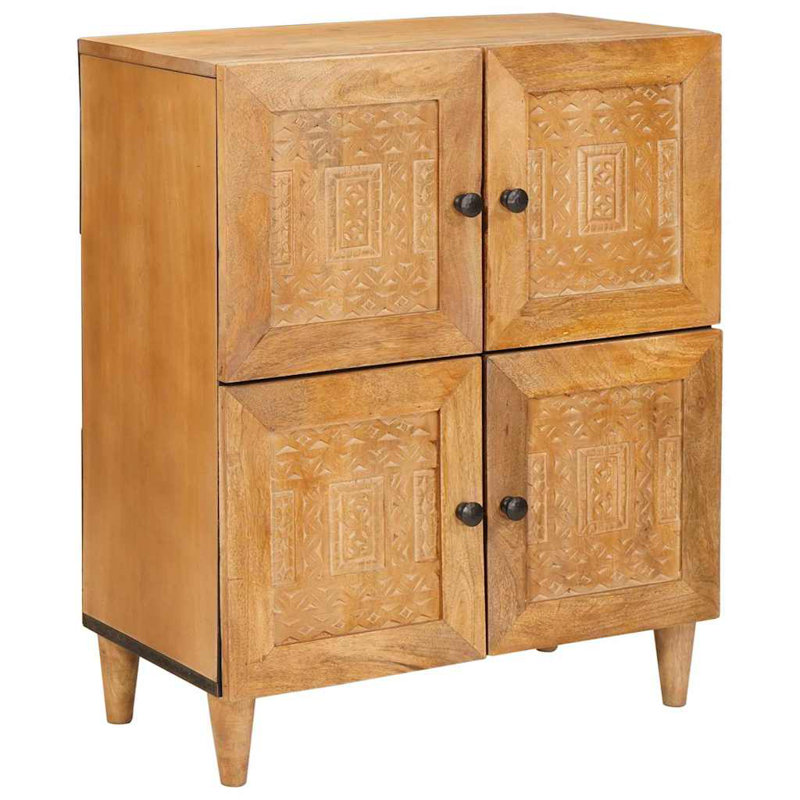 Solid Wood Accent Cabinet, Light Brown