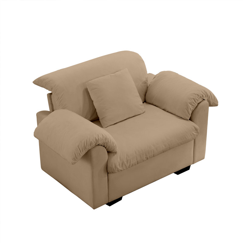 Chaise d'appoint rembourrée en tissu, Velours havane