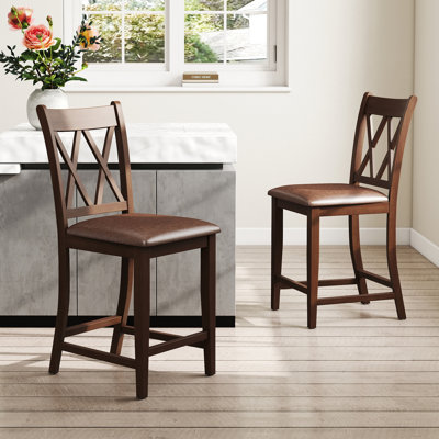 Tabouret de bar et de comptoir en X avec dossier en X