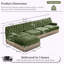 Canapé Chesterfield 135 en L en velours avec jupe à pampilles-940351152