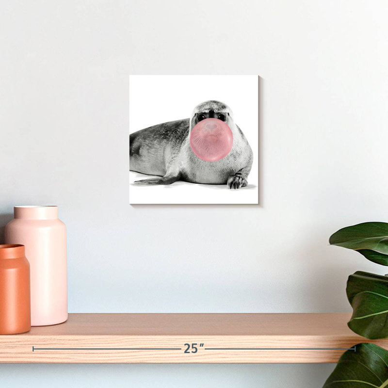 Bubble Gum Baby Seal, 10" H x 10" W