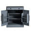 Armoire de rangement grise avec tablettes réglables, tiroir et 2 tablettes de porte pour la cuisine-975498512