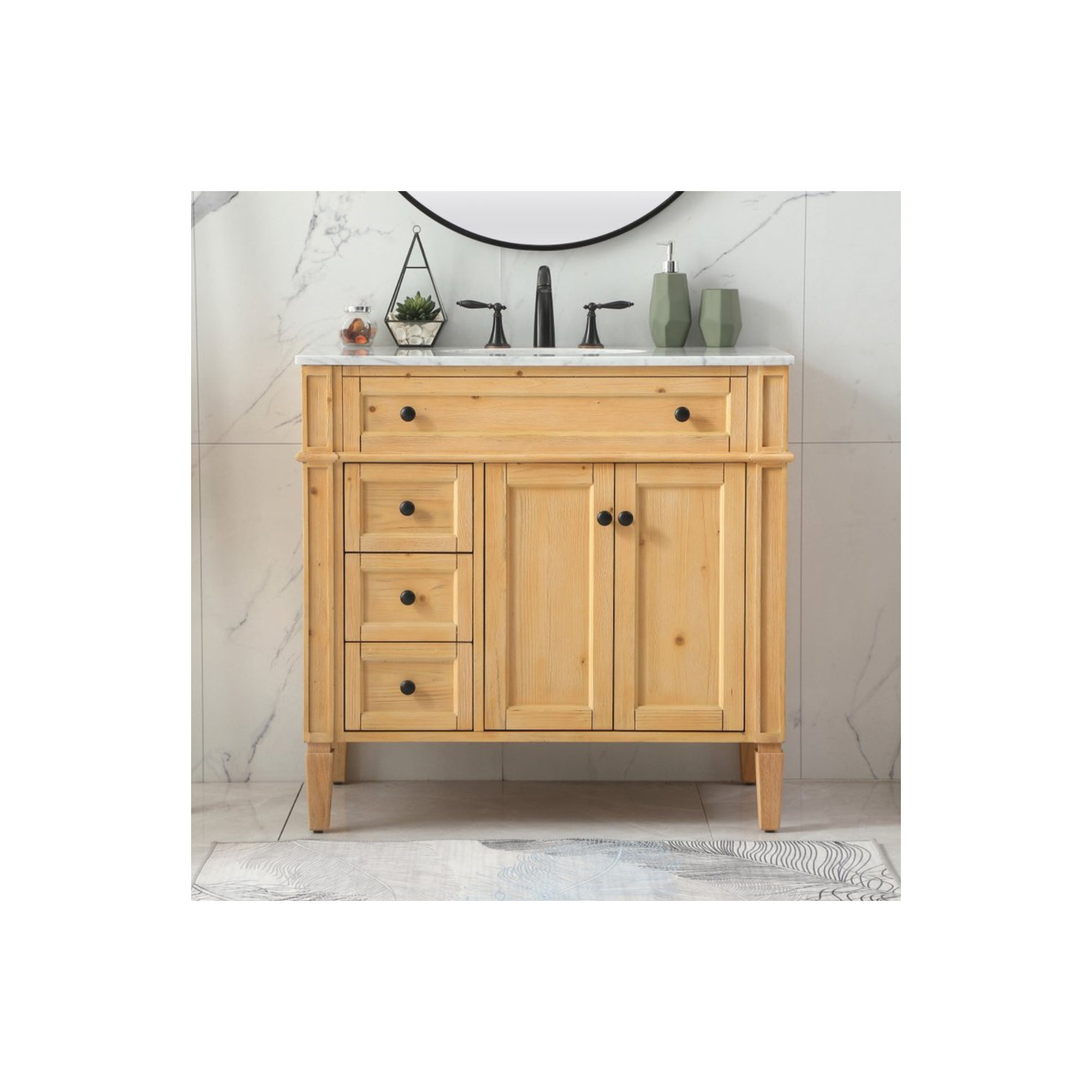 Rivers 36'' Single Bathroom Vanity, Natural Wood