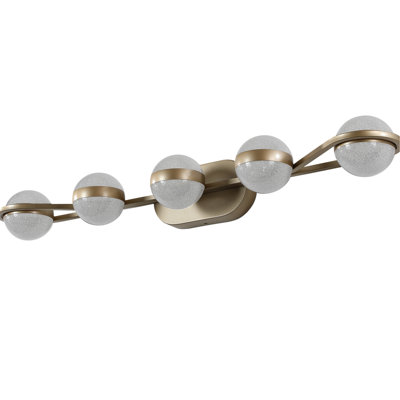 Éclairage de meuble-lavabo mural à DEL à 4 lumières de 28 po avec abat-jour en acrylique couleur sable sable, style écoénergétique et moderne pour armoires à miroir minimalistes, facile à installer
