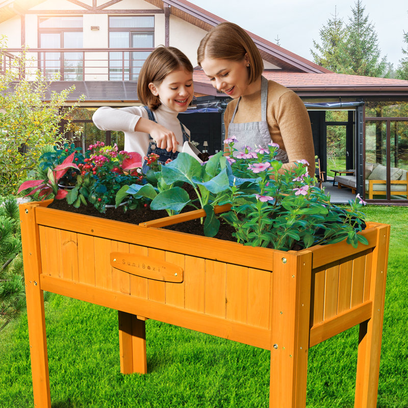 Handmade Wood Elevated Planter