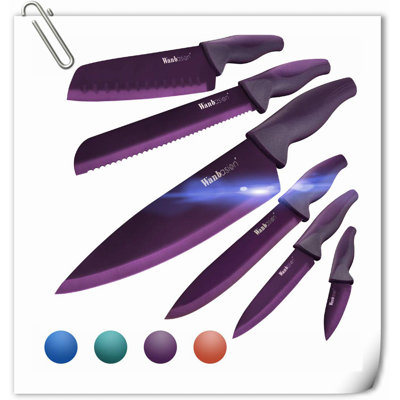 Rephen Knife 6 Piece High Carbon Stainless Steel and Carbon Steel Assorted Knife Set