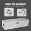 Coffre à outils robuste en aluminium pour benne de camion, 99 x 33 x 25 cm, en tôle larmée, avec poignée latérale et serrure à clé. Coffret de rangement pour camionnette, benne de camion, VR, remorque, argent.