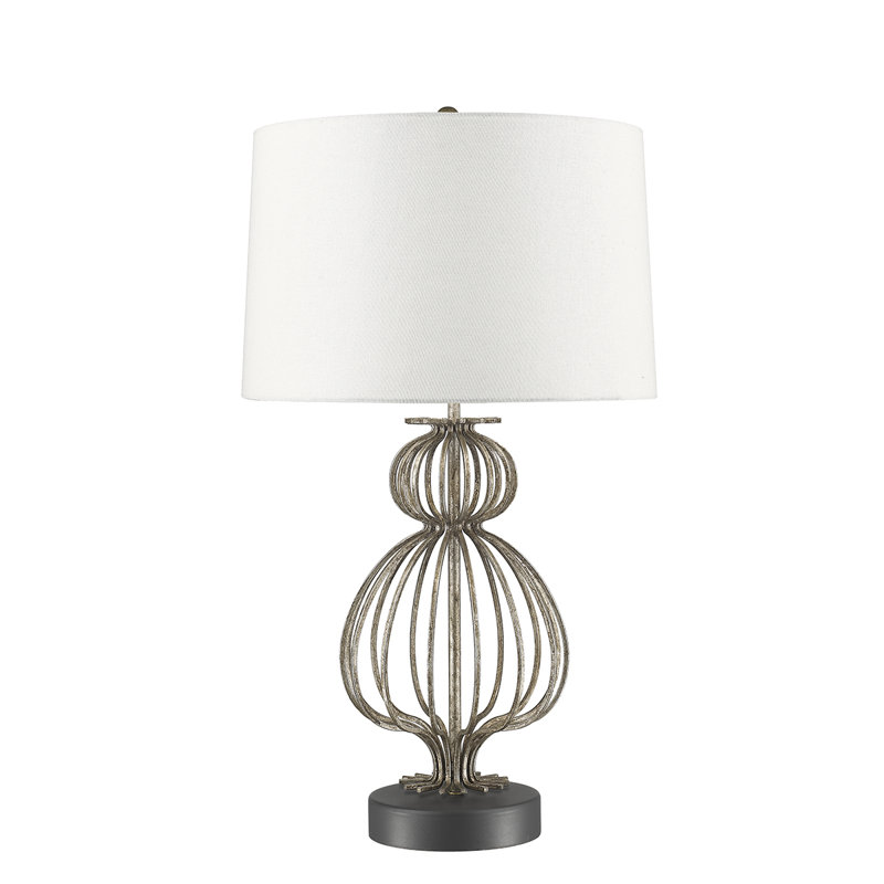 Athaleen Metal Table Lamp, Distressed Silver