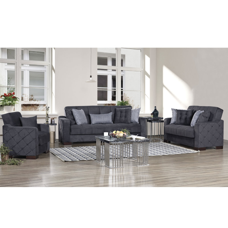 Causeuse en microfibre 2 places Soft Touch, Microfibre/microsuède gris