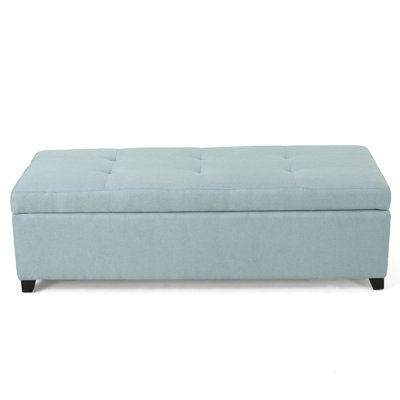 50 Inch Wide Contemporary Rectangle Storage Ottoman Upholstered Bench, For The Living Room, Entryway And Family Room