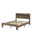 Lit plateforme en bois, taille standard, avec éclairage DEL et port USB, brun foncé-717612309