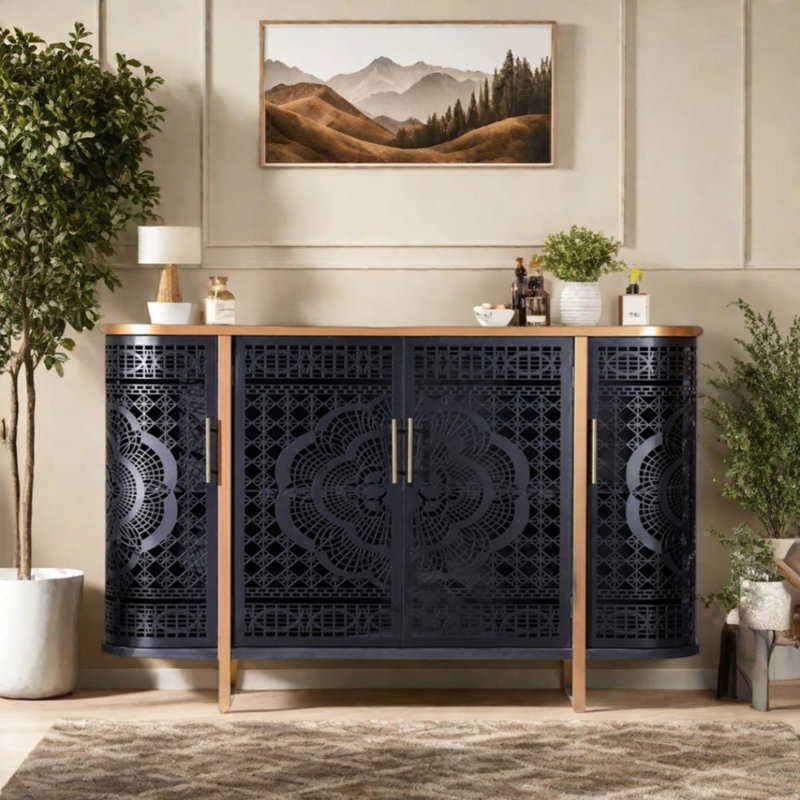 Buffet haut de gamme en fer, H 35,43 po x l 47,24 po x P 14,17 po